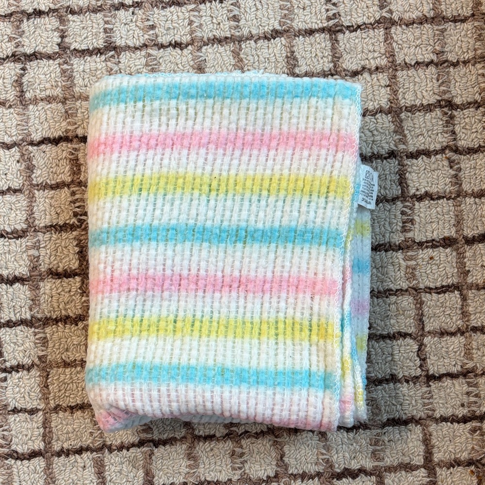 Vintage Striped Pastel Baby Blanket